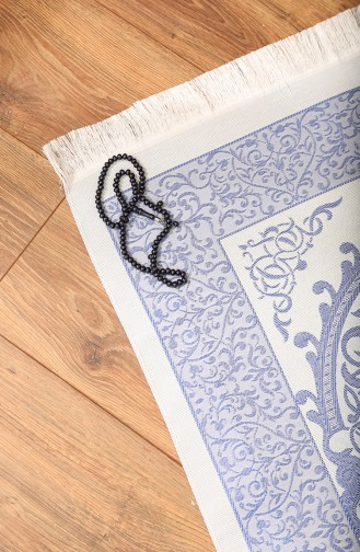 Ottoman Prayer Rug with Gift Rosary 0153-03 Blue 0153-03
