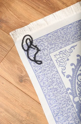 Tesbih Hediyeli Osmanlı Seccade 0153-03 Mavi