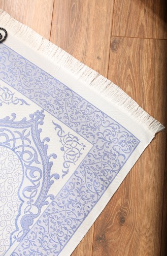 Ottoman Prayer Rug with Gift Rosary 0153-03 Blue 0153-03