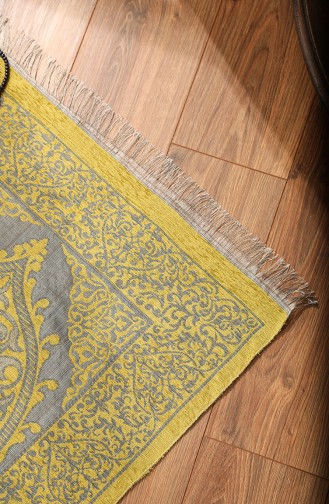 Tapis de Prière Tissé avec Cadeau de Chapelet 0154-01 Jaune 0154-01