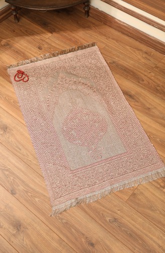 Tapis de Prière Tissé avec Cadeau de Chapelet 0154-04 Vison 0154-04