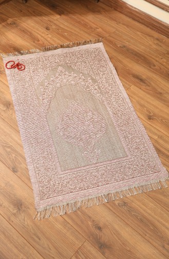 Woven Prayer Rug with Gift Rosary 0154-05 White 0154-05