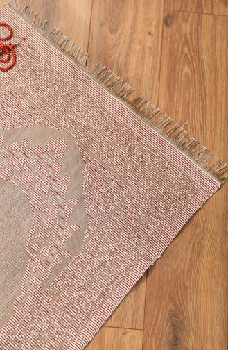 Tapis de Prière Tissé avec Cadeau de Chapelet 0154-05 Blanc 0154-05