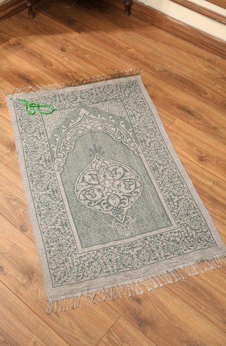 Woven Prayer Rug with Gift Rosary 0154-06 Emerald Green 0154-06
