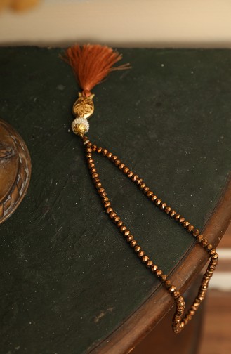 Lale Desen Kristal Tesbih 0160-01 Gold