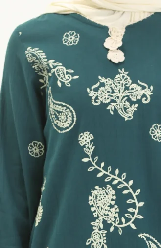 Langarmkleid 0444-09 Dunkelpetrol 0444-09