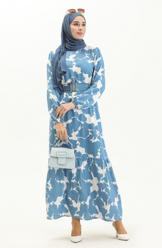 Indigo İslamitische Jurk 2445-02