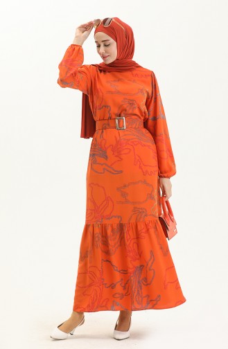 Robe à Motifs 2447-05 Orange 2447-05