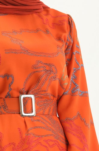 Robe à Motifs 2447-05 Orange 2447-05