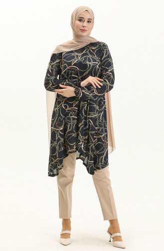 Printed Tunic 1642-01 Navy Blue 1642-01