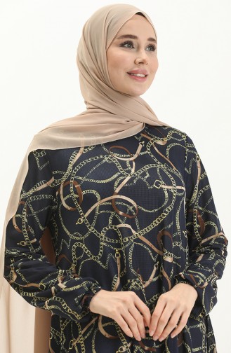 Printed Tunic 1642-01 Navy Blue 1642-01