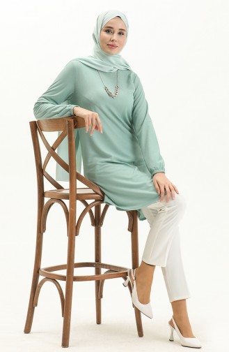 Lange Tunika mit Halskette 1643-02 Grün 1643-02