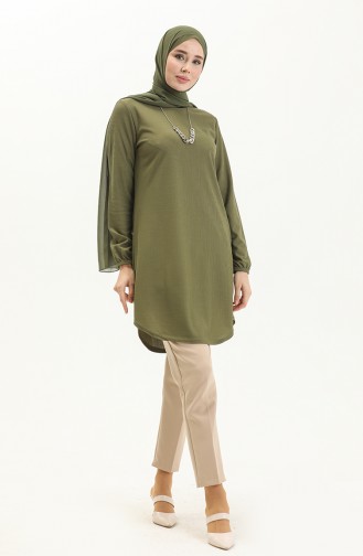 Necklace Long Tunic 1643-04 Khaki 1643-04