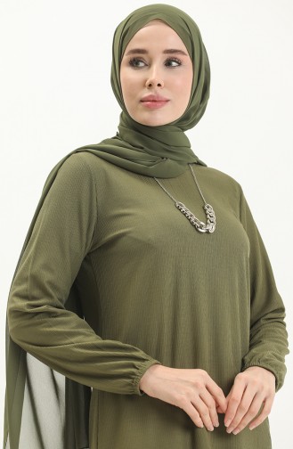 Necklace Long Tunic 1643-04 Khaki 1643-04