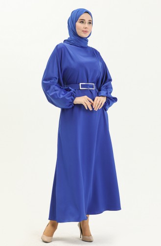 Saks-Blau Hijab Kleider 4406