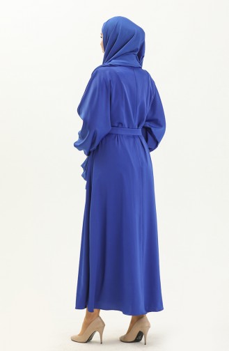 Saks-Blau Hijab Kleider 4406