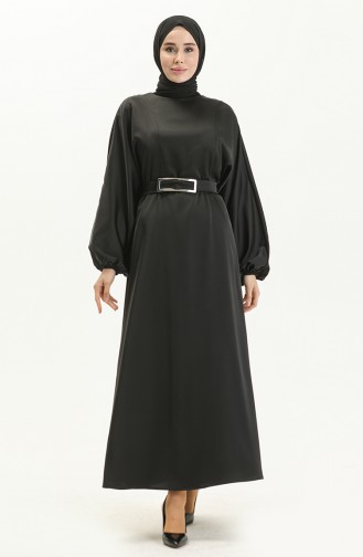 Schwarz Hijab Kleider 4408