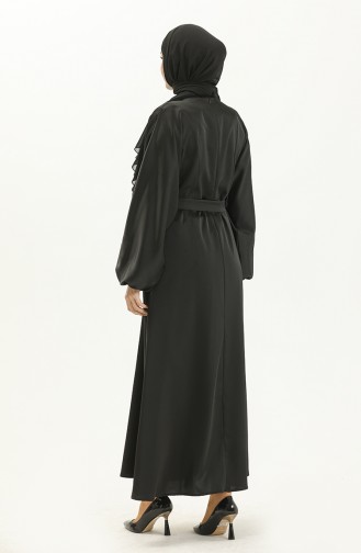 Schwarz Hijab Kleider 4408