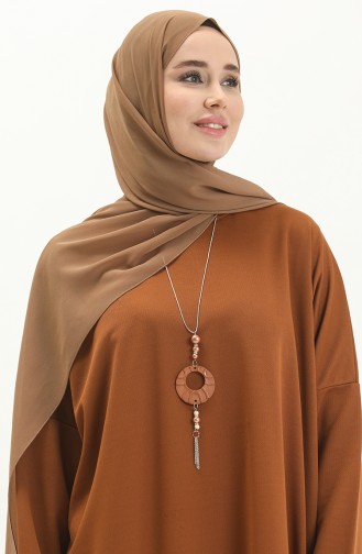 Bat Sleeve Necklace Dress 1783-04 Tan 1783-04