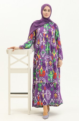 Printed Dress 4093-02 Purple 4093-02