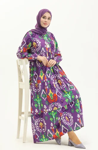 Robe à Motifs 4093-02 Pourpre 4093-02