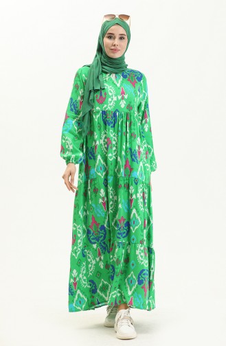 Printed Dress 4093-04 Green 4093-04