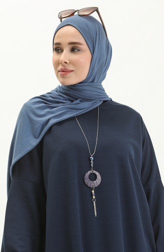 Navy Blue İslamitische Jurk 1783-02