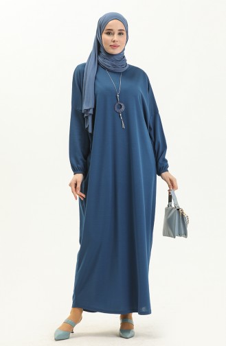 Halskettenkleid mit Fledermausärmeln 1783-06 Petrol 1783-06