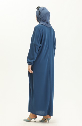 Halskettenkleid mit Fledermausärmeln 1783-06 Petrol 1783-06
