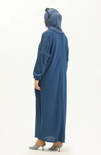 Halskettenkleid mit Fledermausärmeln 1783-06 Petrol 1783-06
