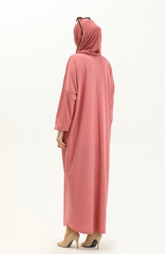 فستان كوليه بأكمام خفاش 1783-07 اللون الوردي الفاتح 1783-07