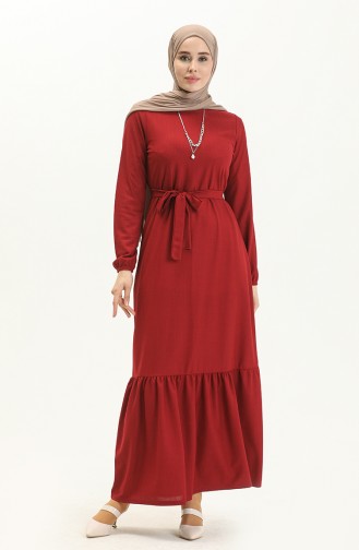 Robe Plissée à Ceinture et Collier 1784-08 Bordeaux 1784-08