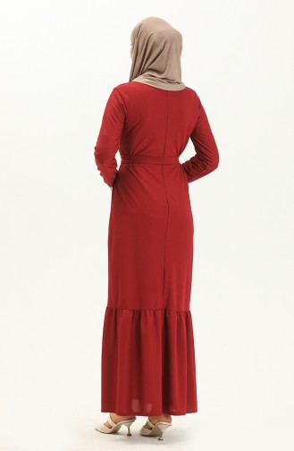 Robe Plissée à Ceinture et Collier 1784-08 Bordeaux 1784-08