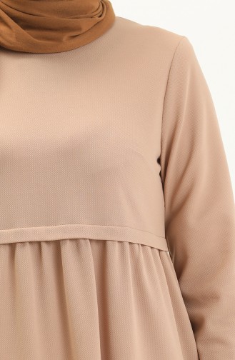 Gerafftes Kleid 1080-08 Milchkaffee 1080-08