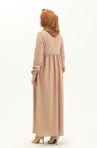 Gerafftes Kleid 1080-08 Milchkaffee 1080-08