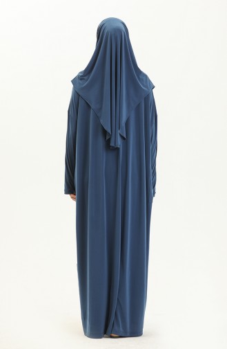 Sefamerve Nazma Druckknopf Gebetskleid 238460-03 Petrol Blau 238460-03