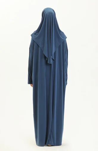 Sefamerve Nazma Druckknopf Gebetskleid 238460-03 Petrol Blau 238460-03