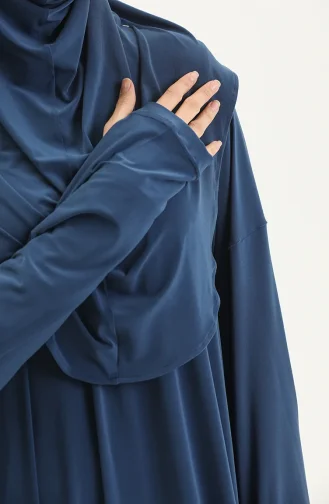 Sefamerve Nazma Druckknopf Gebetskleid 238460-03 Petrol Blau 238460-03