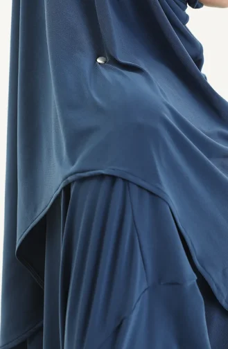 Sefamerve Nazma Druckknopf Gebetskleid 238460-03 Petrol Blau 238460-03