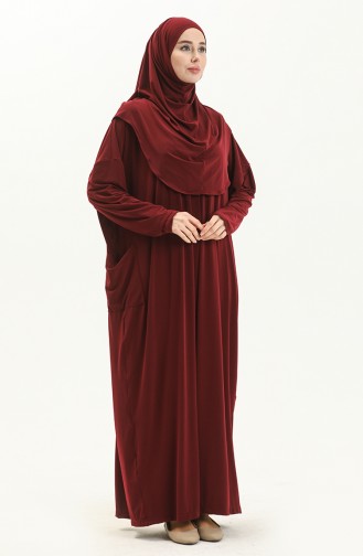 فستان الصلاة صفامروة 238460-04 أحمر غامق 238460-04