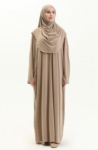 Robe de Prière à Bouton Pressions Sefamerve Nazma 238460-05 Beige 238460-05