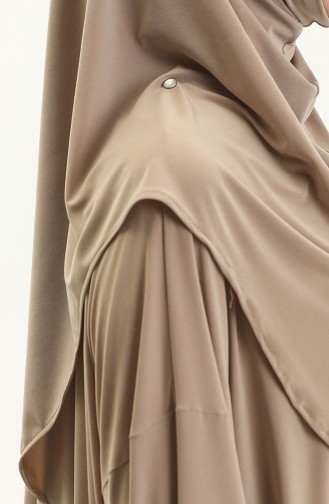 Robe de Prière à Bouton Pressions Sefamerve Nazma 238460-05 Beige 238460-05