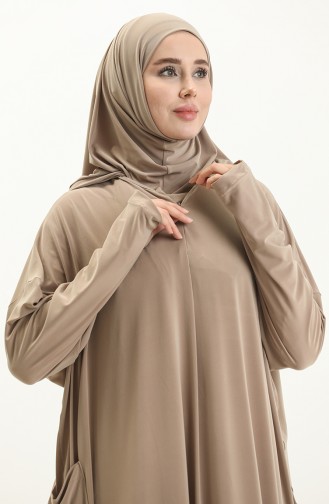 Sefamerve Nazma Druckknopf Gebetskleid 238460-05 Beige 238460-05
