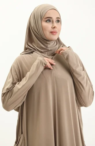 Sefamerve Nazma Druckknopf Gebetskleid 238460-05 Beige 238460-05