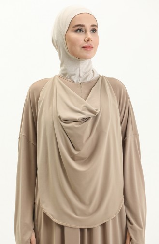 Robe de Prière à Bouton Pressions Sefamerve Nazma 238460-05 Beige 238460-05