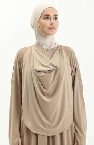 Sefamerve Nazma Druckknopf Gebetskleid 238460-05 Beige 238460-05
