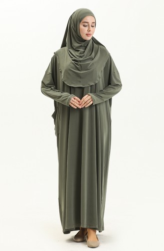 Sefamerve Nazma Druckknopf Gebetskleid 238460-07 Khaki 238460-07