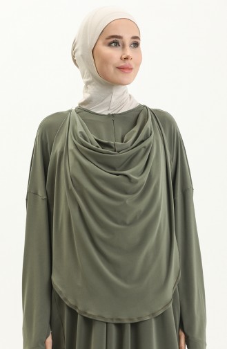 Sefamerve Nazma Çıtçıtlı Namaz Elbisesi 238460-07 Haki