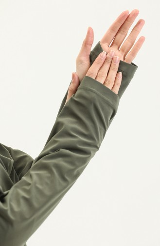 Sefamerve Nazma Çıtçıtlı Namaz Elbisesi 238460-07 Haki