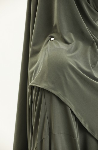 Sefamerve Nazma Çıtçıtlı Namaz Elbisesi 238460-07 Haki